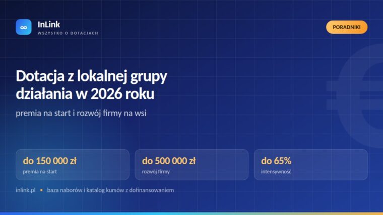 Dotacja z lokalnej grupy działania w 2026 roku: premia na start i rozwój firmy na wsi