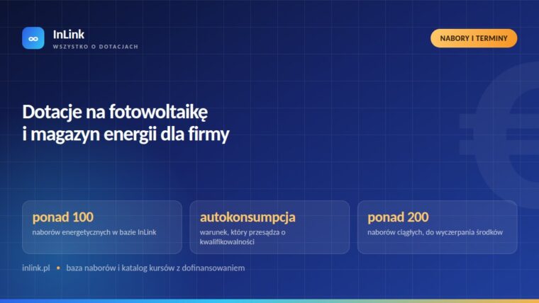 Dotacje na fotowoltaikę i magazyn energii dla firmy