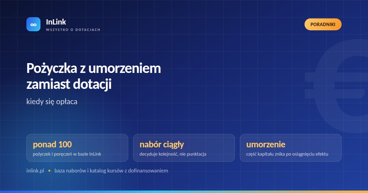 Infografika: pożyczki unijne z umorzeniem, instrumenty zwrotne i nabory ciągłe